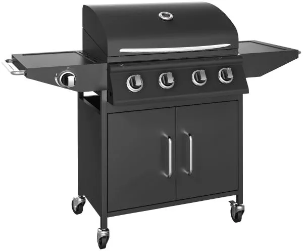 Gasgrill mit 4 Brennern und Seitenbrenner