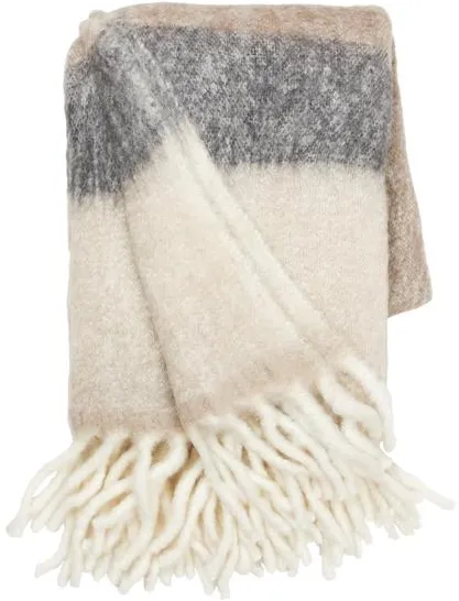 Cozy Living Mathea Decke Gestreift Taupe