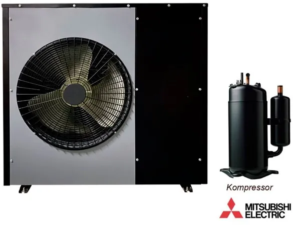 Andersen Electric Nordic One Luft/Wasser-Wärmepumpe mit WiFi, 12kW, Schwarz